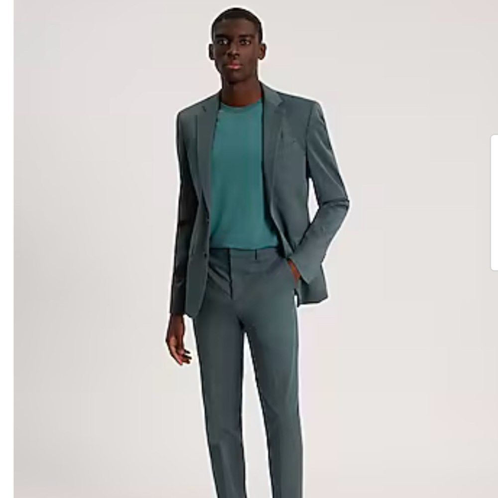 Express men’s extra slim teal suit